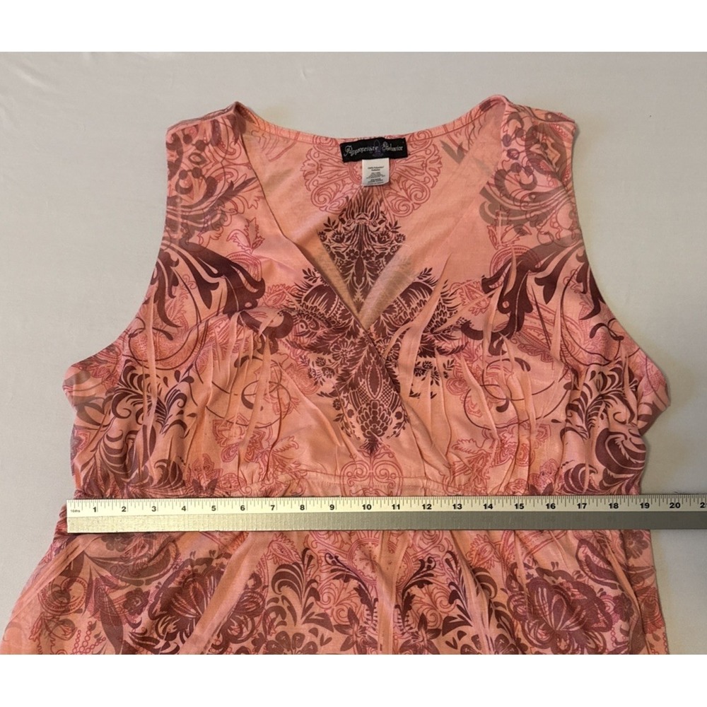 Appropriate Behavior Pink Floral Stretch Dress Womens 3X Boho Whimsy Resort Soft - Picture 8 of 8